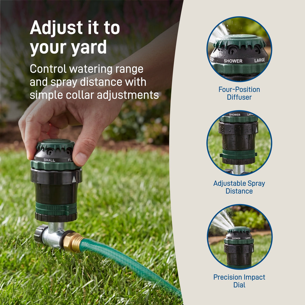 H2O-Six® Gear-Drive Sprinkler on Metal T Spike 58573