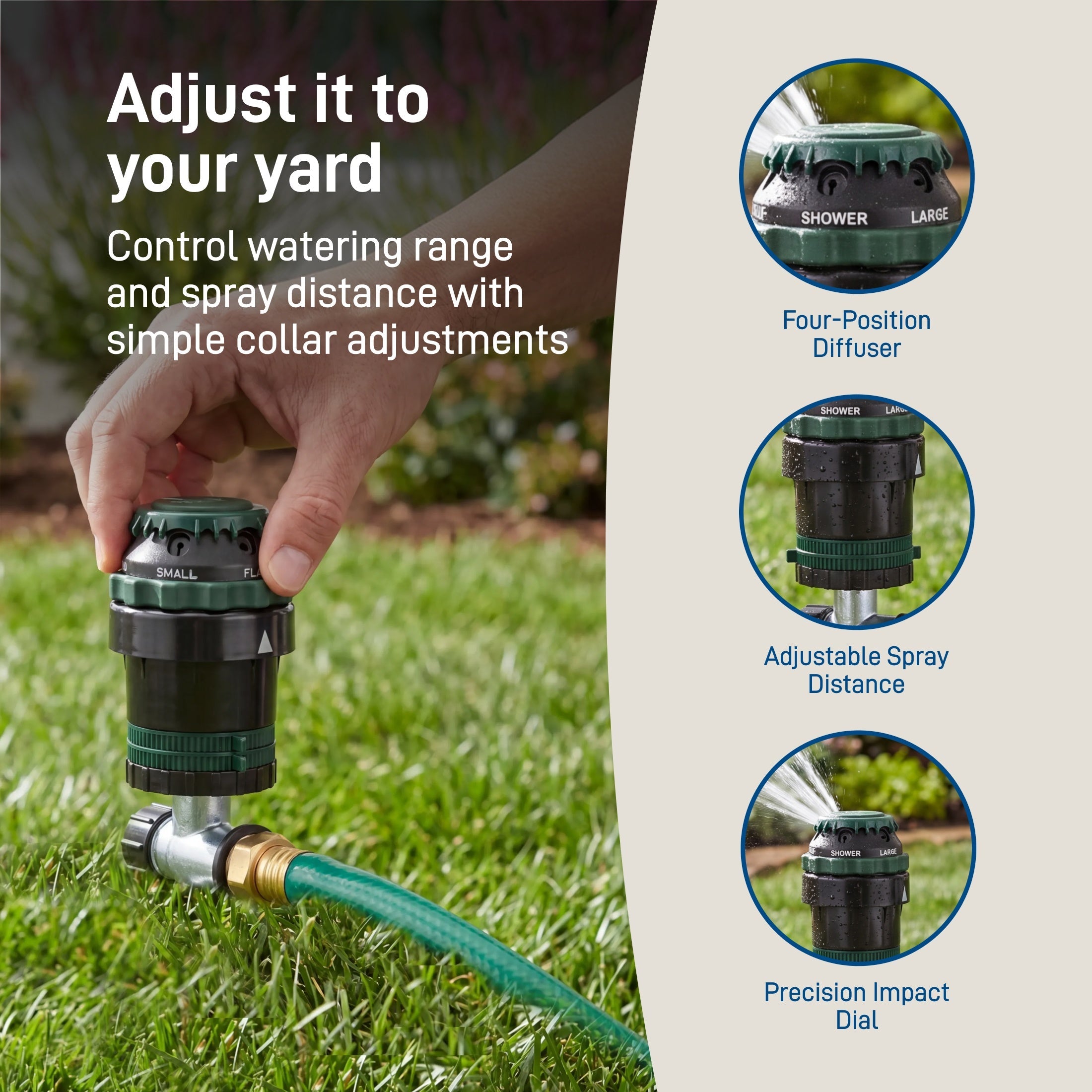 H2O-Six® Gear-Drive Sprinkler on Metal T Spike 58573