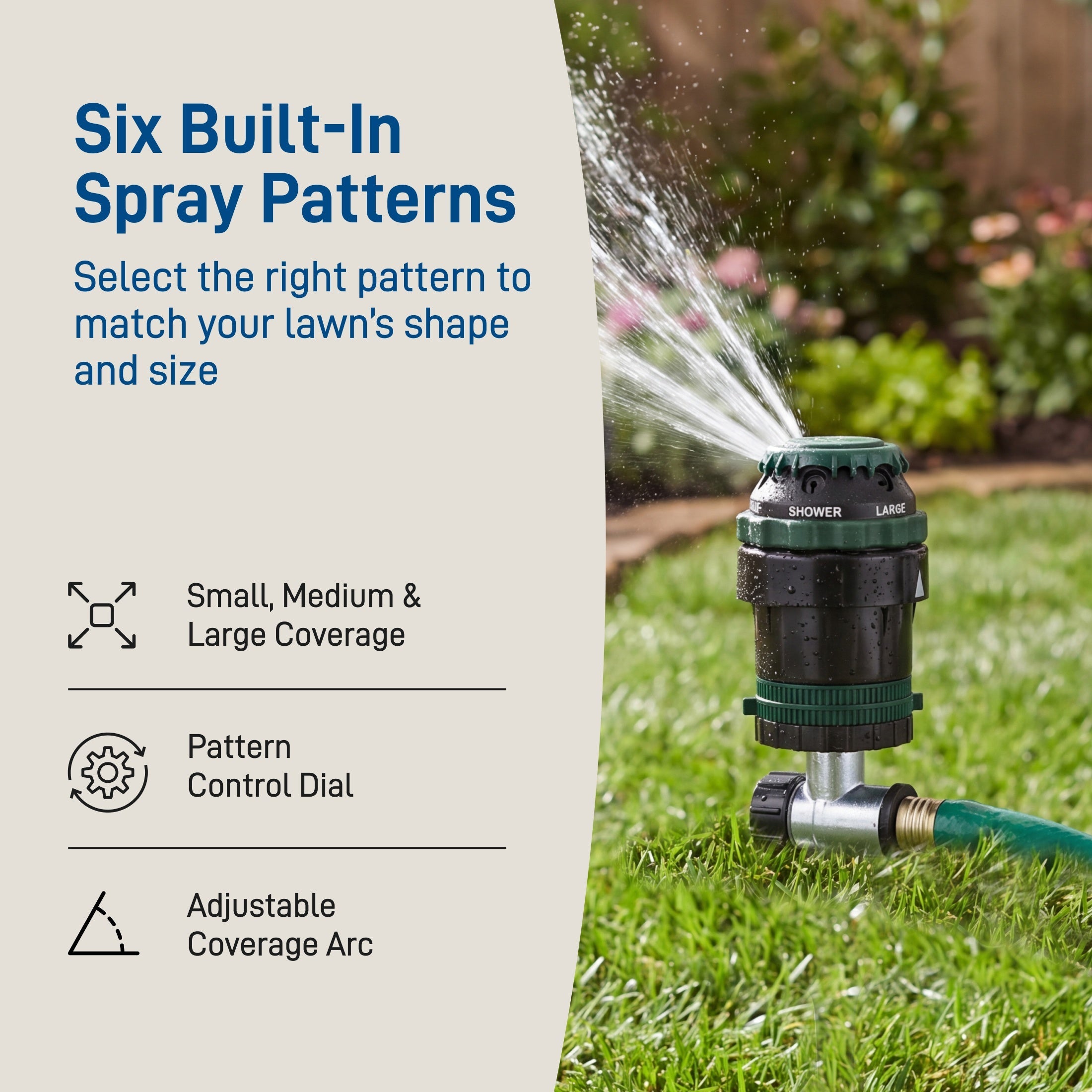 H2O-Six® Gear-Drive Sprinkler on Plastic Wheel Base 58572