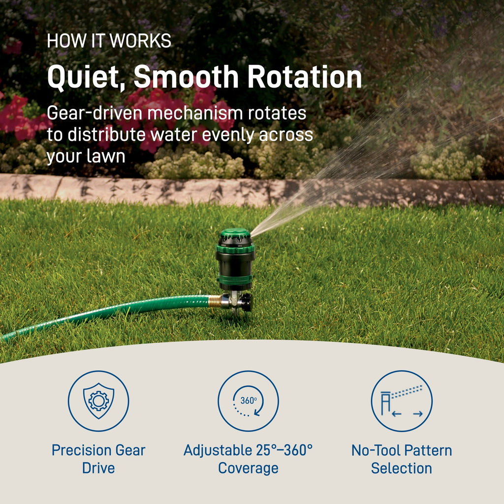 H2O-Six® Gear-Drive Sprinkler on Plastic Wheel Base 58572