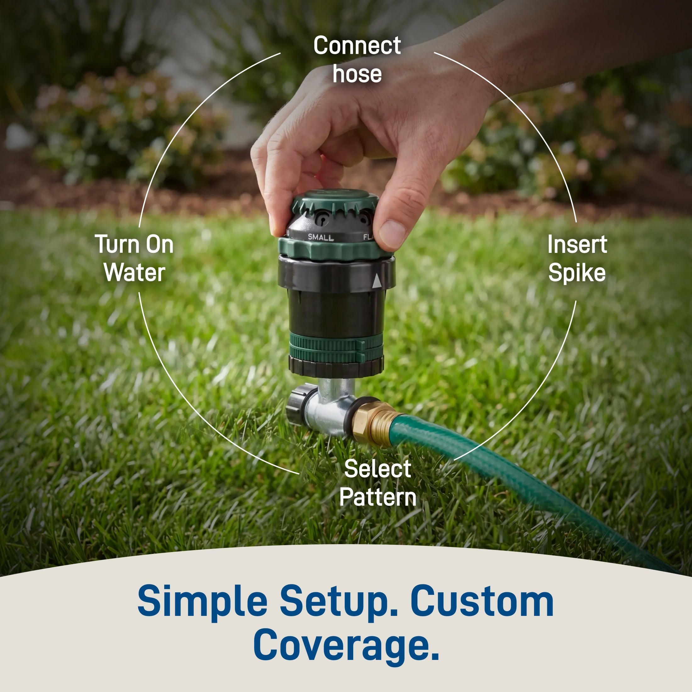 H2O-Six® Gear-Drive Sprinkler on Plastic Wheel Base 58572