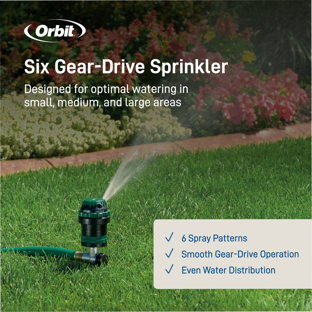 H2O-Six® Gear-Drive Sprinkler on Plastic Wheel Base 58572