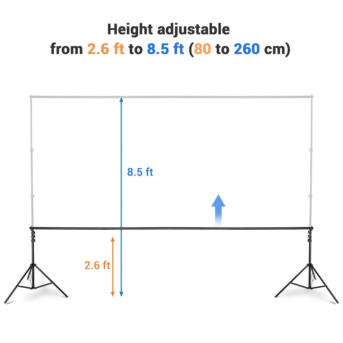 Yescom 10'x 8' 6" Adjustable Photography Background Support