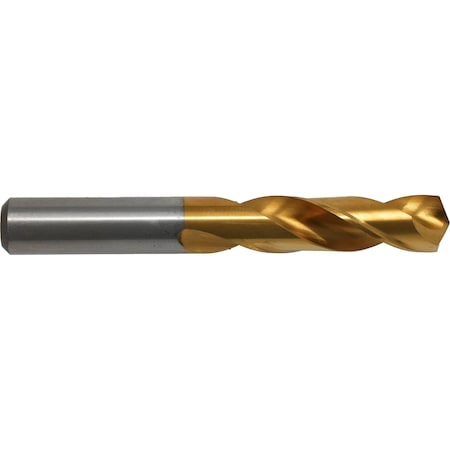 Screw Machine Drill Bit, 1/8 in Size, 135  Degrees Point Angle, High Speed Steel, TiN Finish