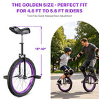 Yescom 20 inch Mountain Unicycle for Adults and Teens Municycle Purple Rim