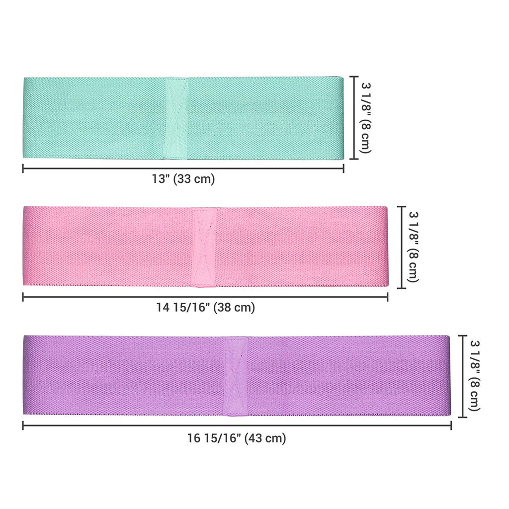 Yescom 3.15" Extra Wide Fabric Resistance Bands for Legs 3ct. (18-70lbs)