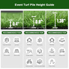 Yescom Event Turf Rolls for Pop-ups & Trade Shows High-Traffic Surface 3/8"H