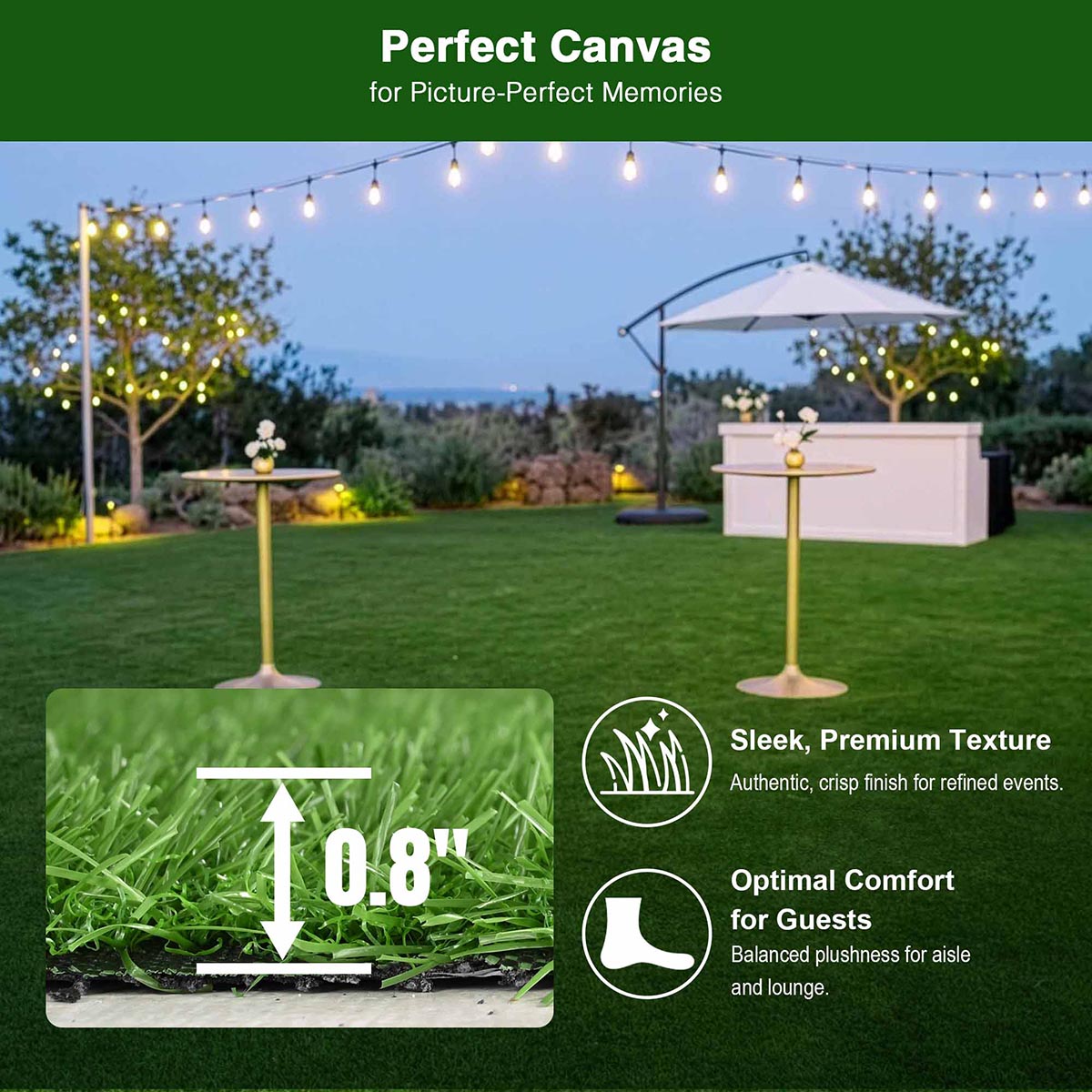 Yescom Event Turf Rolls for Corporate Brand Activations & Launches 13/16"H