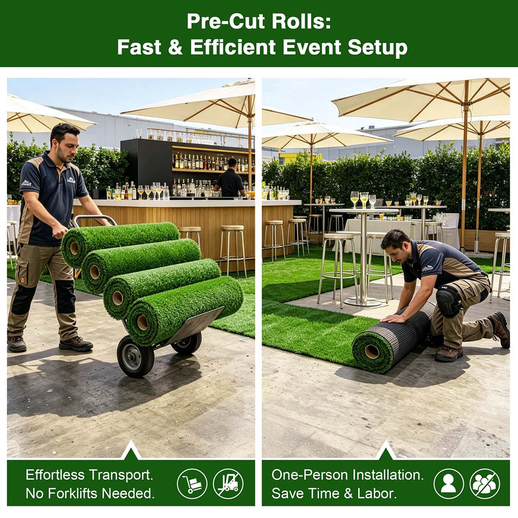 Yescom Event Turf Rolls for Corporate Brand Activations & Launches 13/16"H