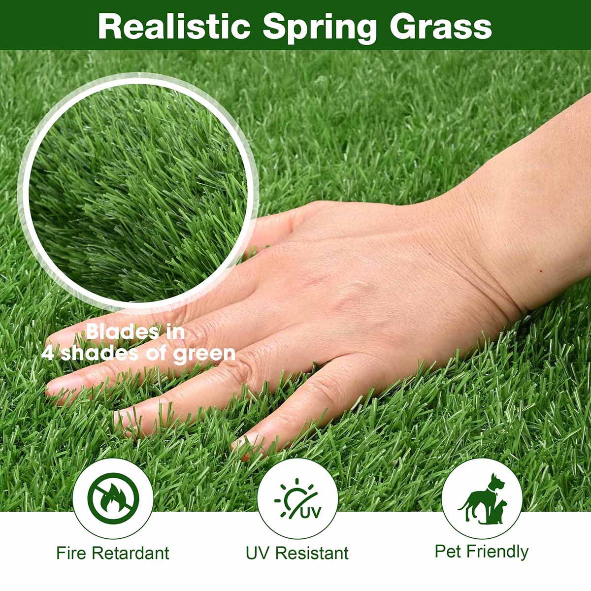 Yescom Outdoor Pet Turf Rolls for Dog Daycare Facility 13/16"H