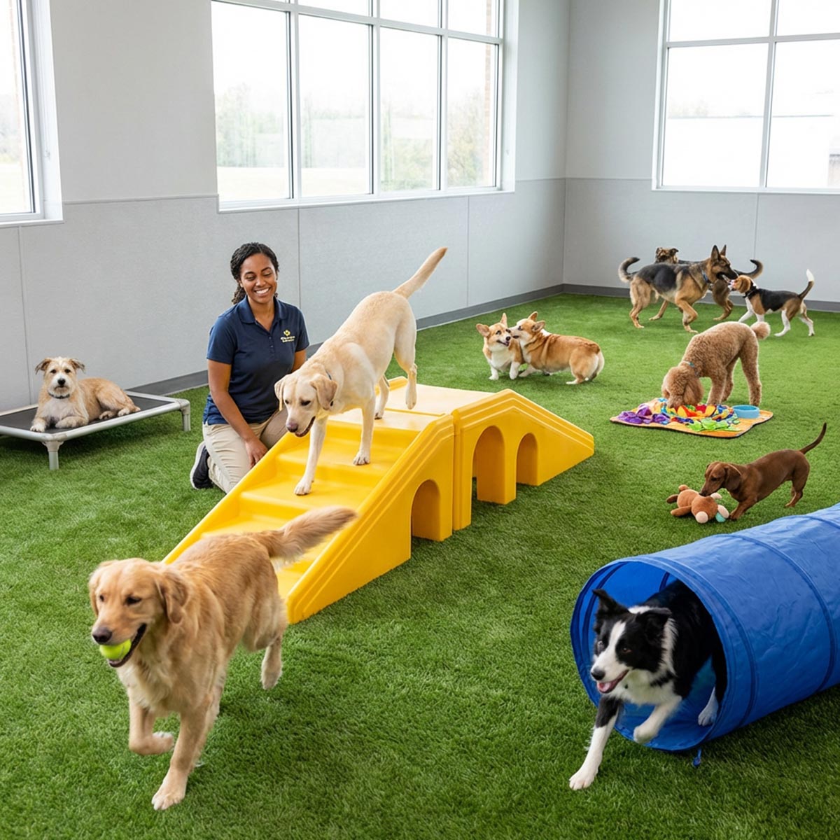 Yescom Indoor Pet Turf Rolls for Dog Daycare Facility 13/16"H