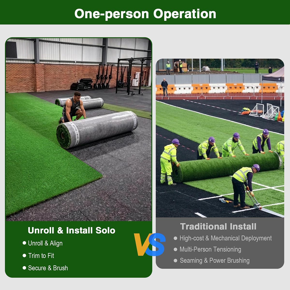 Yescom Agility Turf for Sled Push/ Pull Hybrid Training 13/16"H
