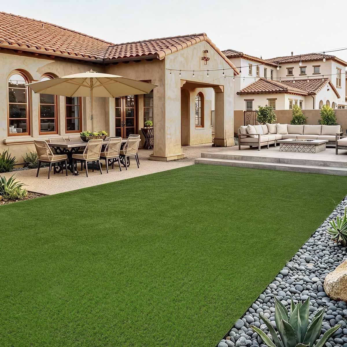 Yescom 4-Tone Autumn Blend Commercial Artificial Turf, 1 3/8"H