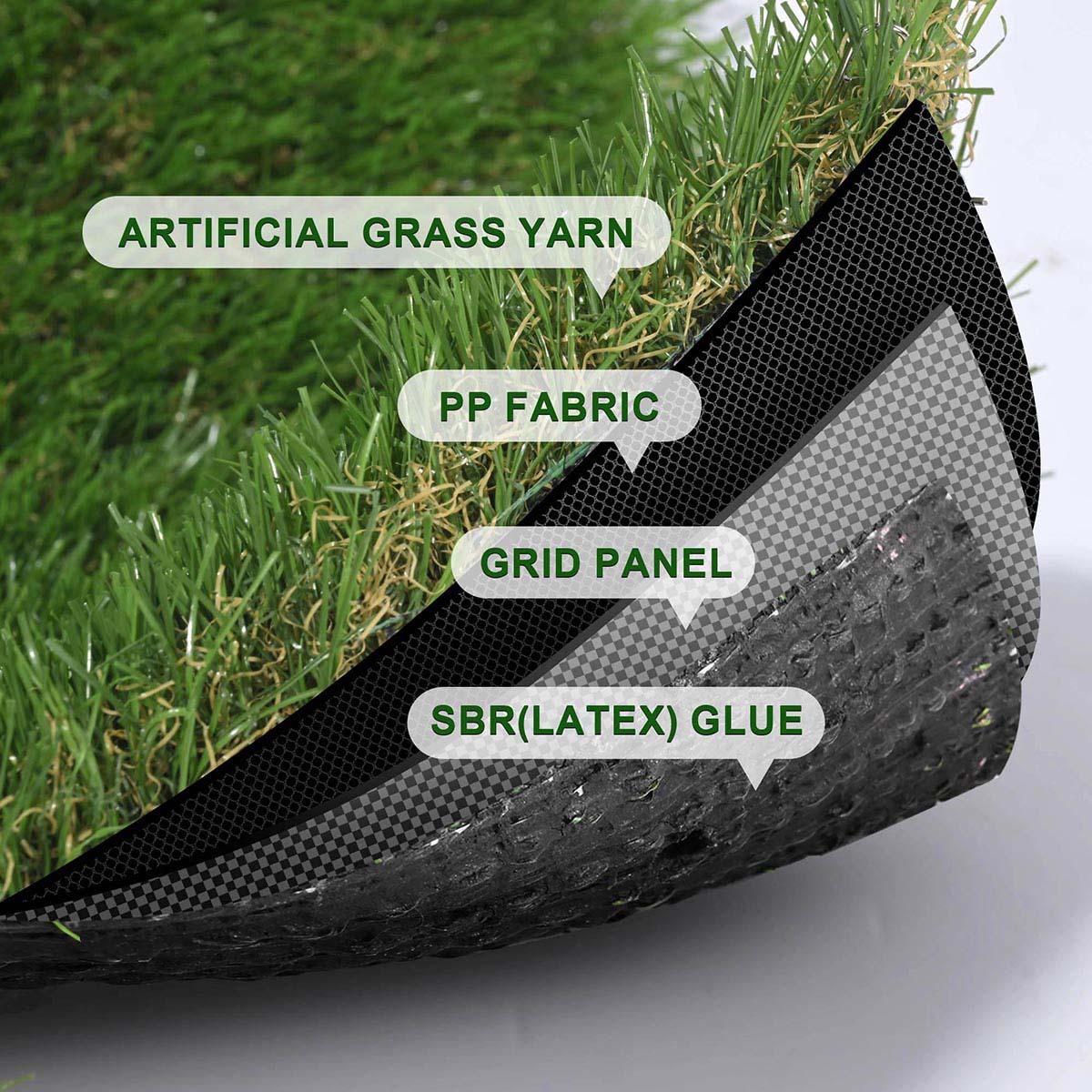 Yescom 4-Tone Autumn Blend Commercial Artificial Turf, 1 3/8"H