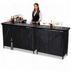 Yescom Folding Portable Bar Table with Storage Shelf