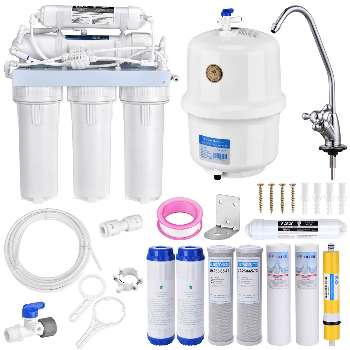Yescom 5-Stage Water Filter System w/ 8 Extra Filters