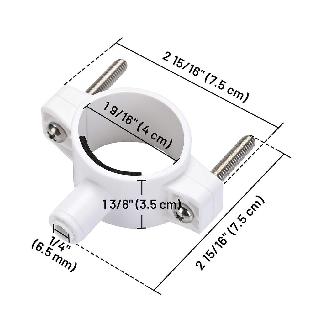 Yescom 10x Drain Saddle Clamp with 1/4" Quick Connect Fitting