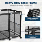 Yescom Pool Toy Storage Bin Mesh Rolling Cart - Steel
