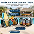 Yescom Stable PVC Pool Toy Storage Bin Mesh Rolling Cart