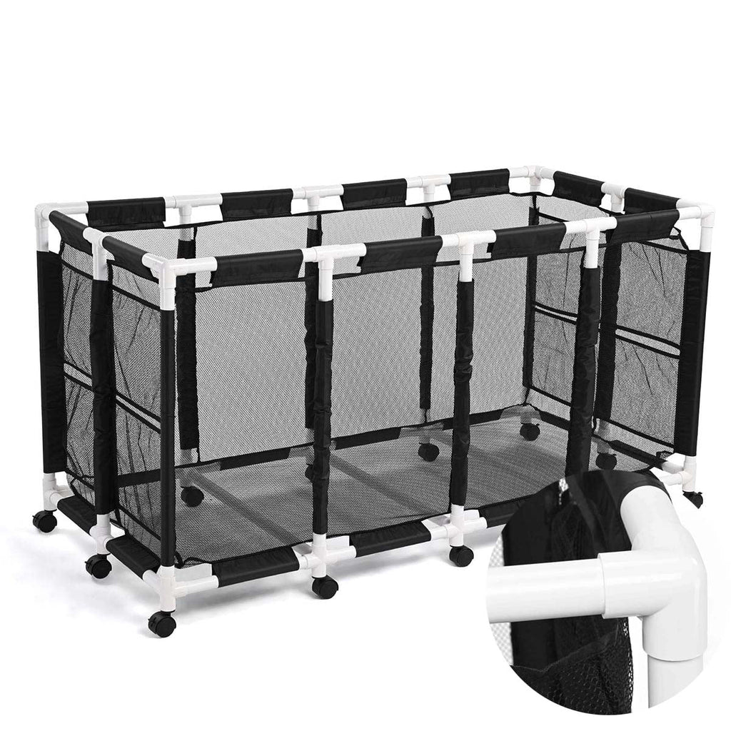 Yescom Stable PVC Pool Toy Storage Bin Mesh Rolling Cart