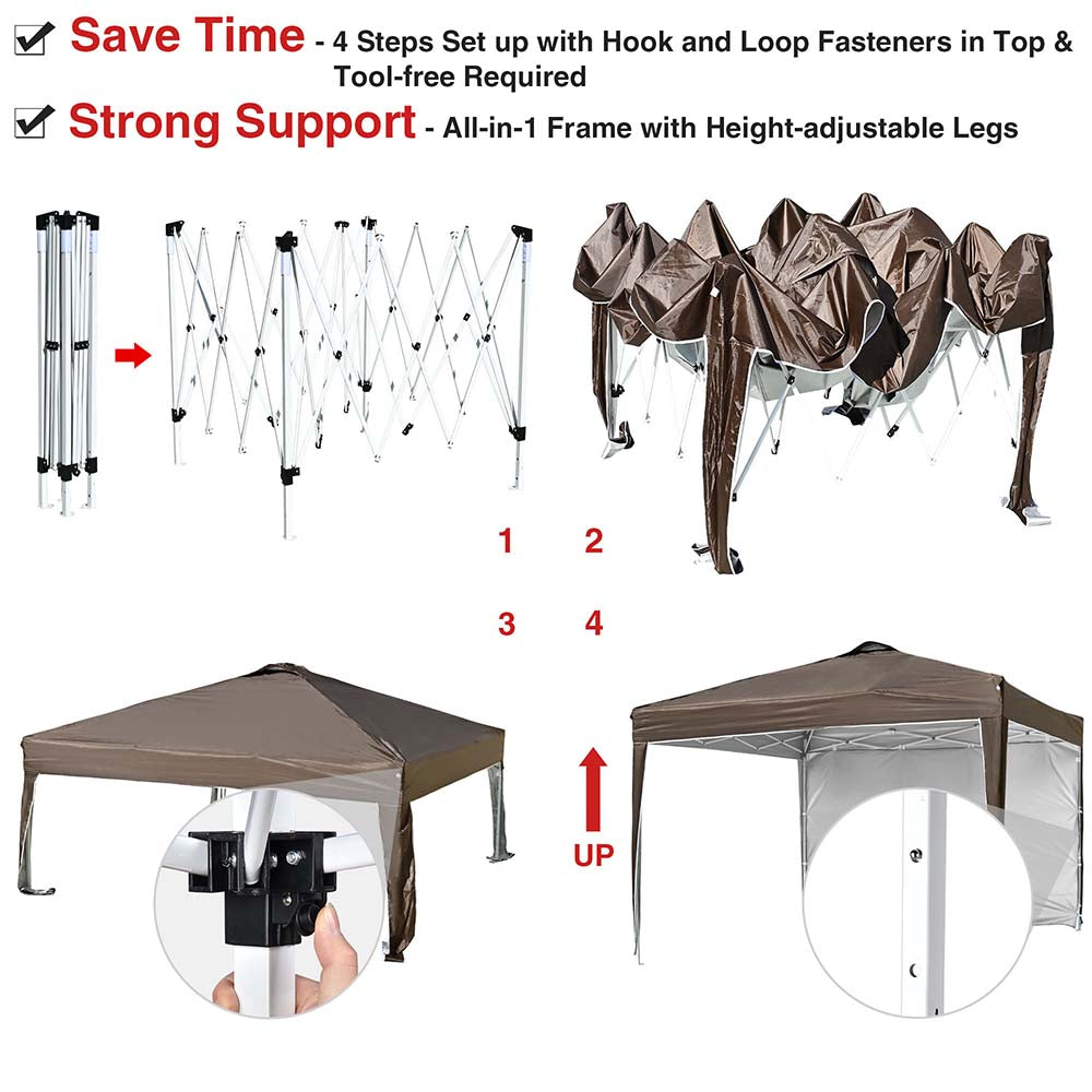 Yescom 10x10 Pop Up Canopy Tent with Weight Bags Air Vent
