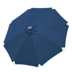 LAGarden 9ft Boho Patio Wood Market Umbrella with Lights