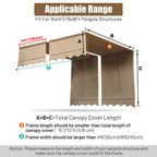 Yescom 2x 15'7" x 4'1" Replacement Pergola Shade Canopy