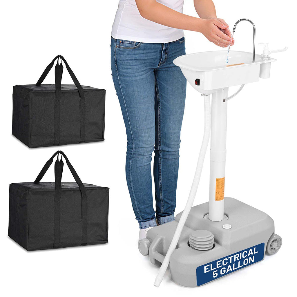 Yescom 5Gal Electric Hand Washing Station with Wheels & Handle