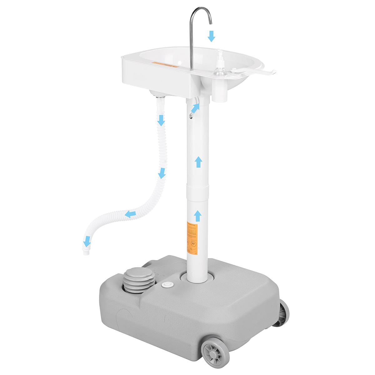 Yescom 5Gal Electric Hand Washing Station with Wheels & Handle