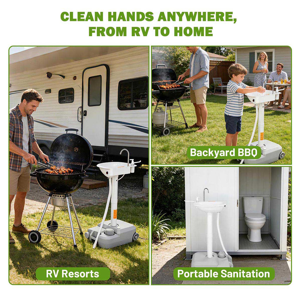 Yescom 5Gal Electric Hand Washing Station with Wheels & Handle
