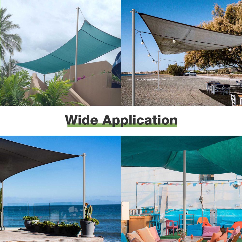 Yescom Shade Sail Posts (Pole, Base, D-Ring Clamp)