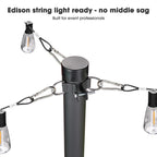 Yescom Shade Sail Posts (Pole, Base, D-Ring Clamp)