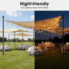 Yescom Shade Sail Posts (Pole, Base, D-Ring Clamp)