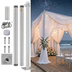 Yescom Shade Sail Posts (Pole, Base, D-Ring Clamp)