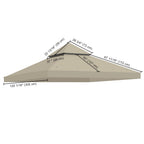 Yescom 10' x 10' Waterproof Gazebo Canopy Replacement Top 2-Tier