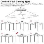 Yescom 10' x 10' Waterproof Gazebo Canopy Replacement Top 2-Tier