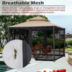 Yescom 41.2'R x 6.4'H Gazebo Mosquito Netting for 12'W x 10'D Gazebos