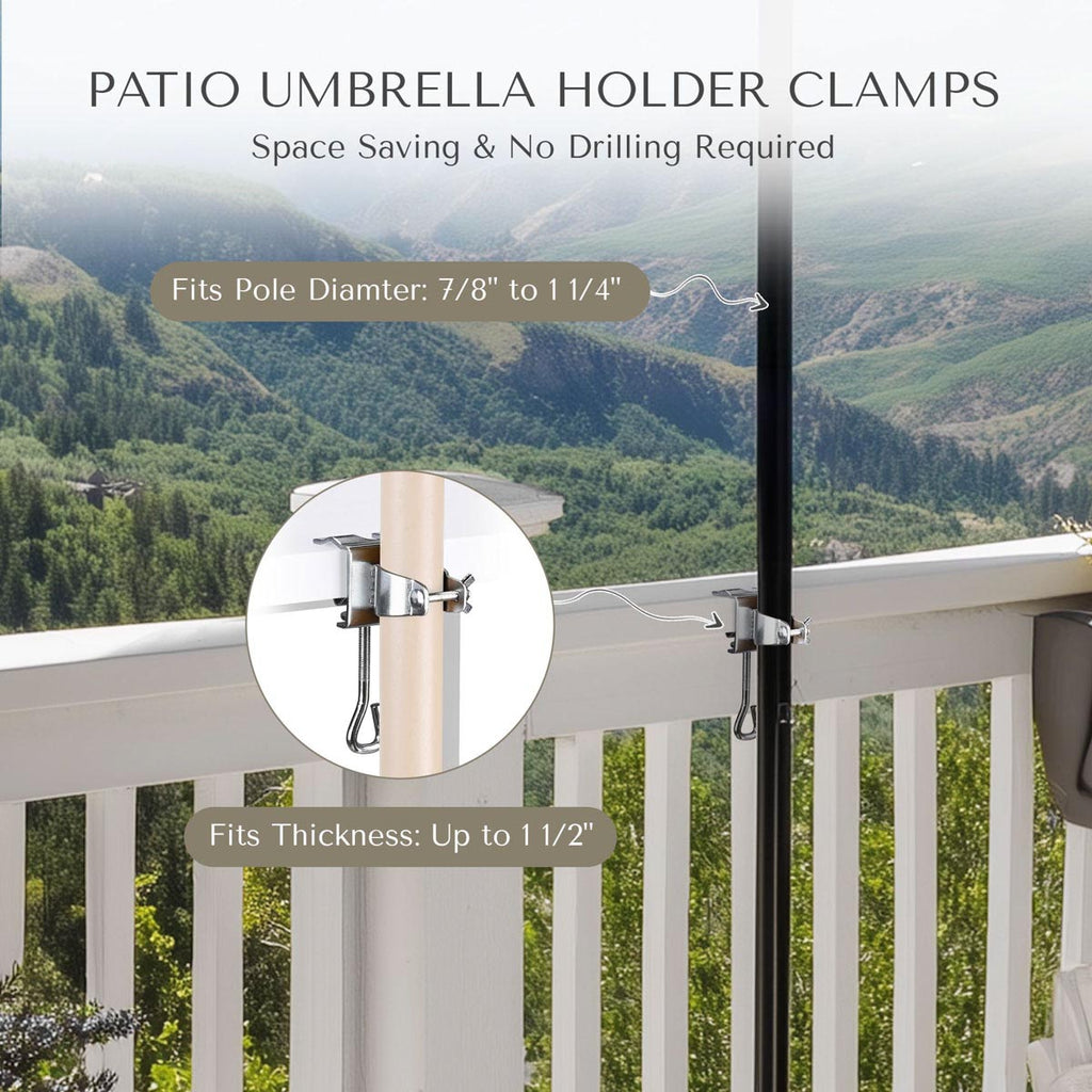 Yescom Pool Patio Umbrella Clamp 1 1/2" Holds Pole D7/8" to D1 1/4"