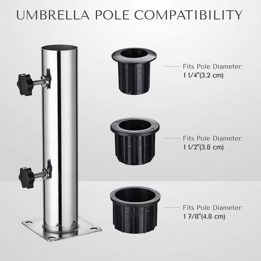 Yescom Stainless Steel Umbrella Mount to Deck/Dock/Concrete for 2 1/8"