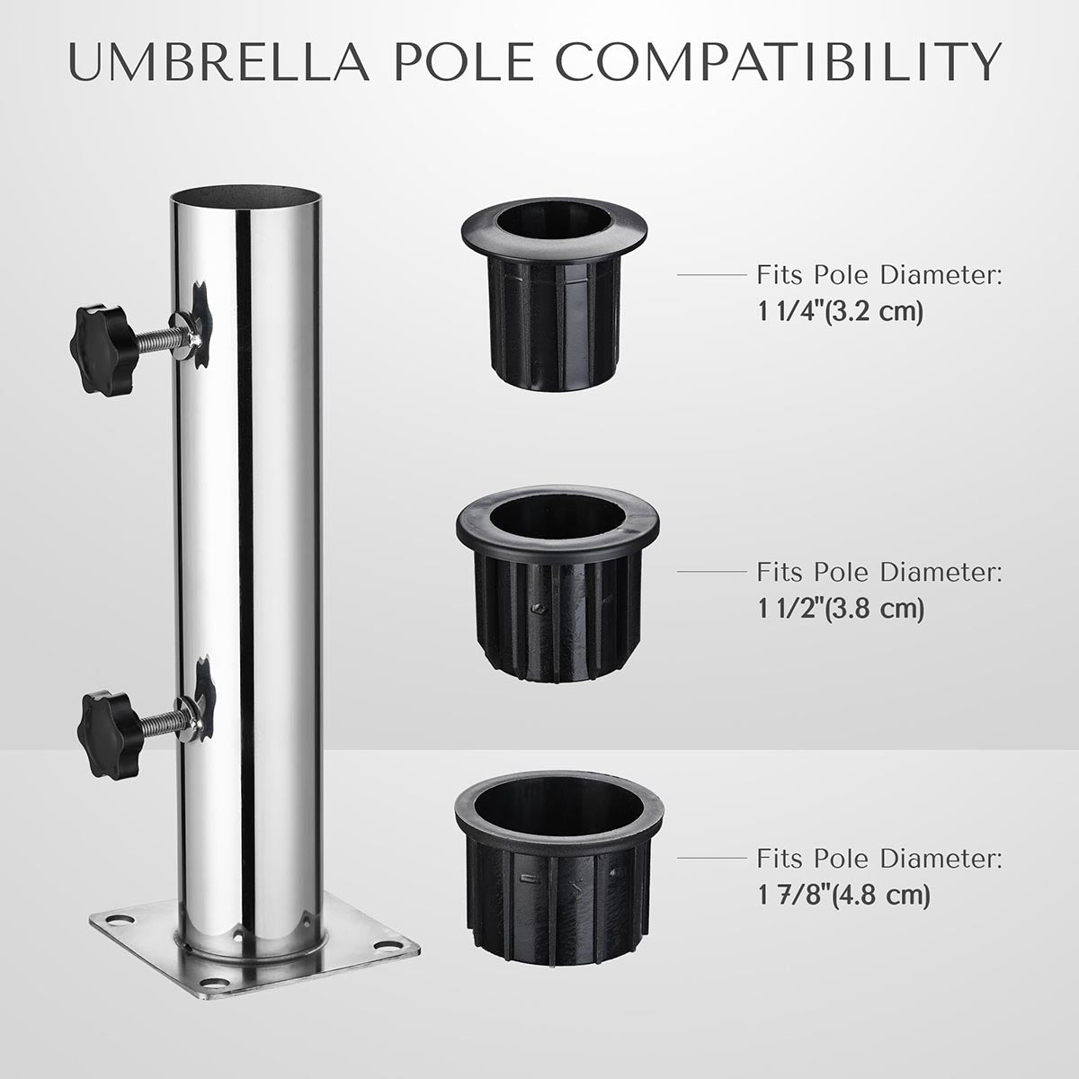Yescom Stainless Steel Umbrella Mount to Deck/Dock/Concrete for 2 1/8"