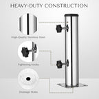 Yescom Stainless Steel Umbrella Mount to Deck/Dock/Concrete for 2 1/8"