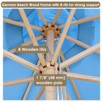 Yescom 13ft Patio Wood Market Umbrella with Deck Mount