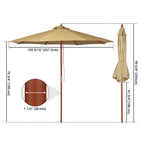 Yescom Custom Patio Umbrellas for Restaurant, Cafe - 9ft Wooden