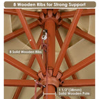 Yescom Custom Patio Umbrellas for Restaurant, Cafe - 9ft Wooden