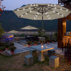 Yescom 9ft Prelit Umbrella 3-Tiered Patio Umbrella with Lights