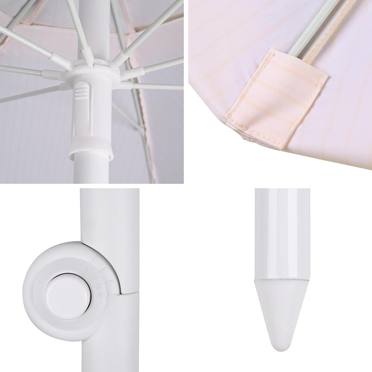 Yescom 6ft Fringe Patio Beach Umbrella with Corkscrew Anchor