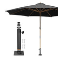 Yescom 13ft Patio Wood Market Umbrella with Deck Mount