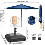 Yescom 13ft Wood Patio Umbrella with Base & Wheels