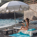 Yescom 6ft Fringe Patio Beach Umbrella with Corkscrew Anchor