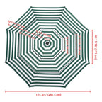 Yescom 10' Outdoor Patio Umbrella Replacement Canopy 3-Tiered 8-Rib
